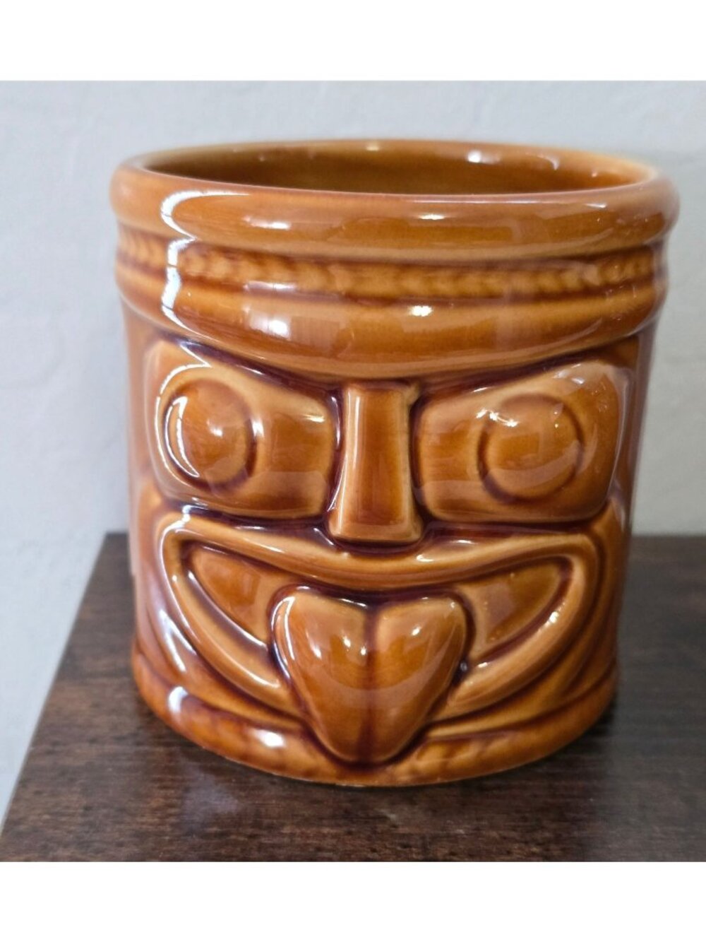 Set Of 3 Accoutrements Tiki Brown Ceramic Mugs 2002 Vintage Collectible Cups - Picture 3 of 11